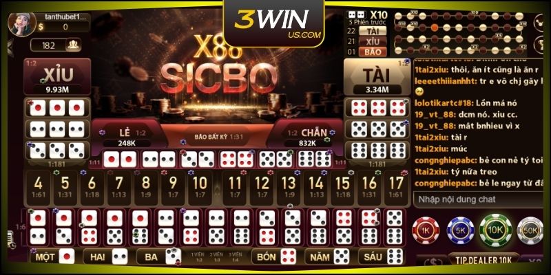 Cược ba đồng nhất mang lại tỷ lệ thắng lớn